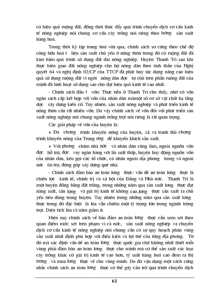 image for page Những biện pháp kinh tế chủ yếu nhằm chuyển dịch cơ cấu cây trồng trên địa bàn huyện Thanh Trì Hà Nội