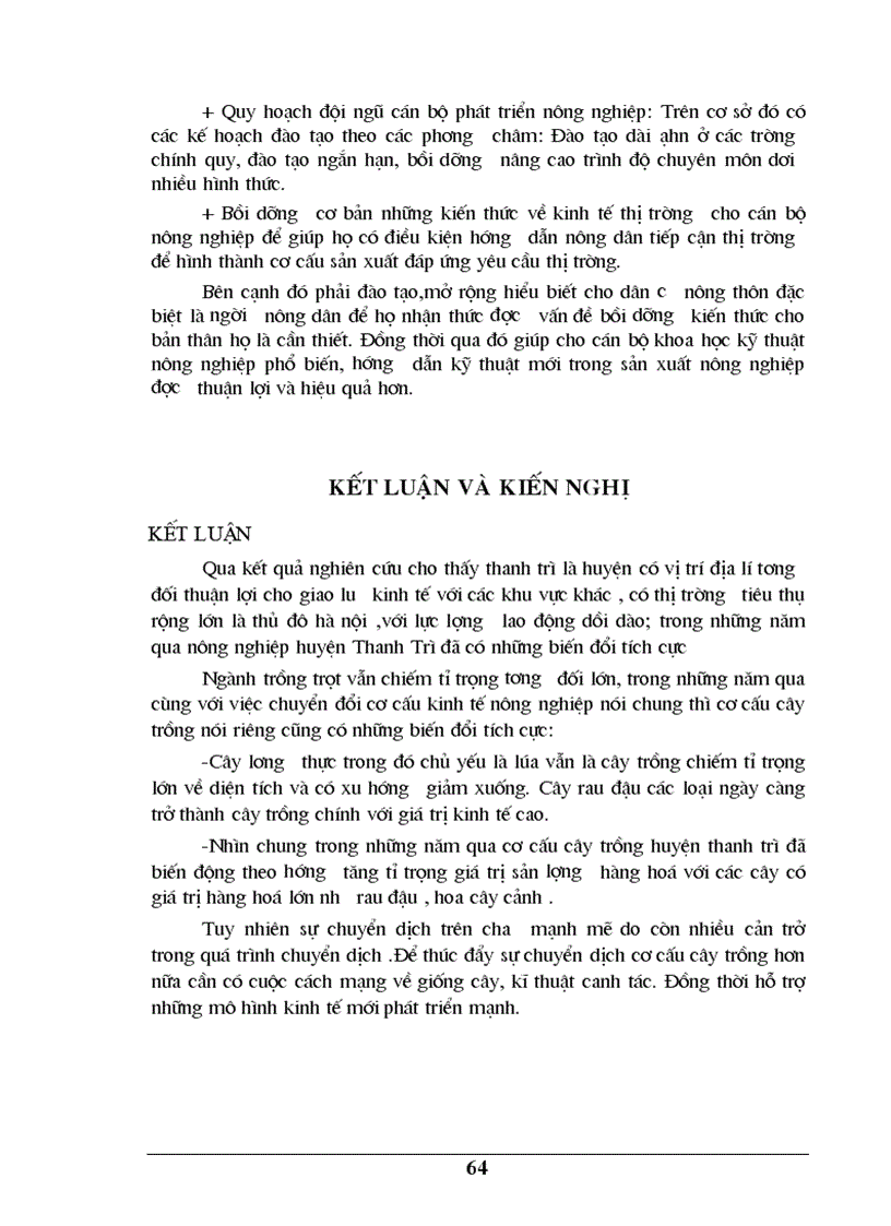 image for page Những biện pháp kinh tế chủ yếu nhằm chuyển dịch cơ cấu cây trồng trên địa bàn huyện Thanh Trì Hà Nội