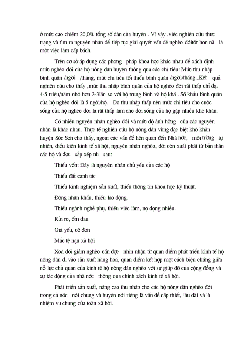 image for page Thực trạng và những giải pháp chủ yếu nhằm xoá đói giảm nghèo ở một số xã đặc biệt khó khăn huyện Sóc Sơn Thành phố Hà nội