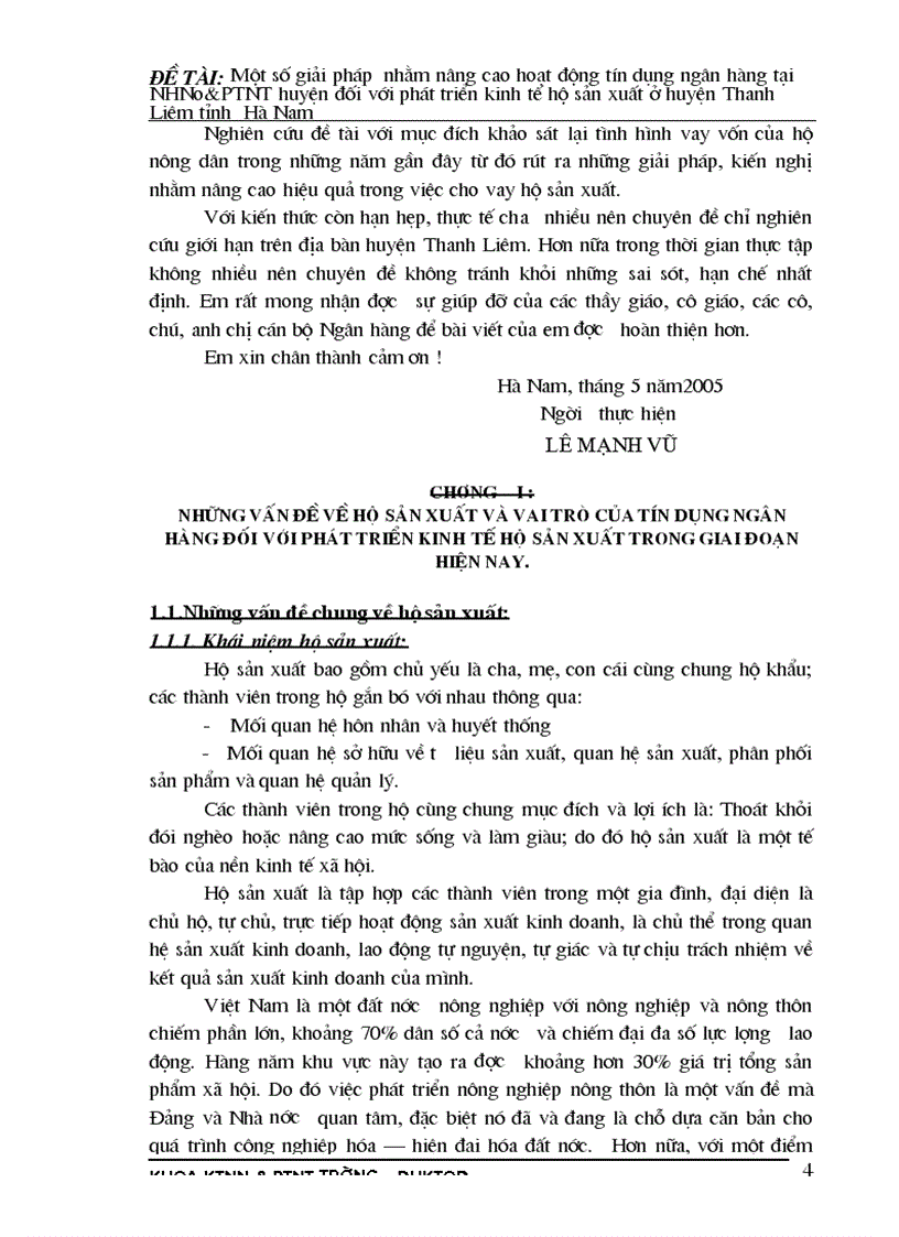 image for page Một số giải pháp nhằm nâng cao hoạt động tín dụng ngân hàng tại NHNo PTNT huyện đối với phát triển kinh tế hộ sản xuất ở huyện Thanh Liêm tỉnh Hà Nam