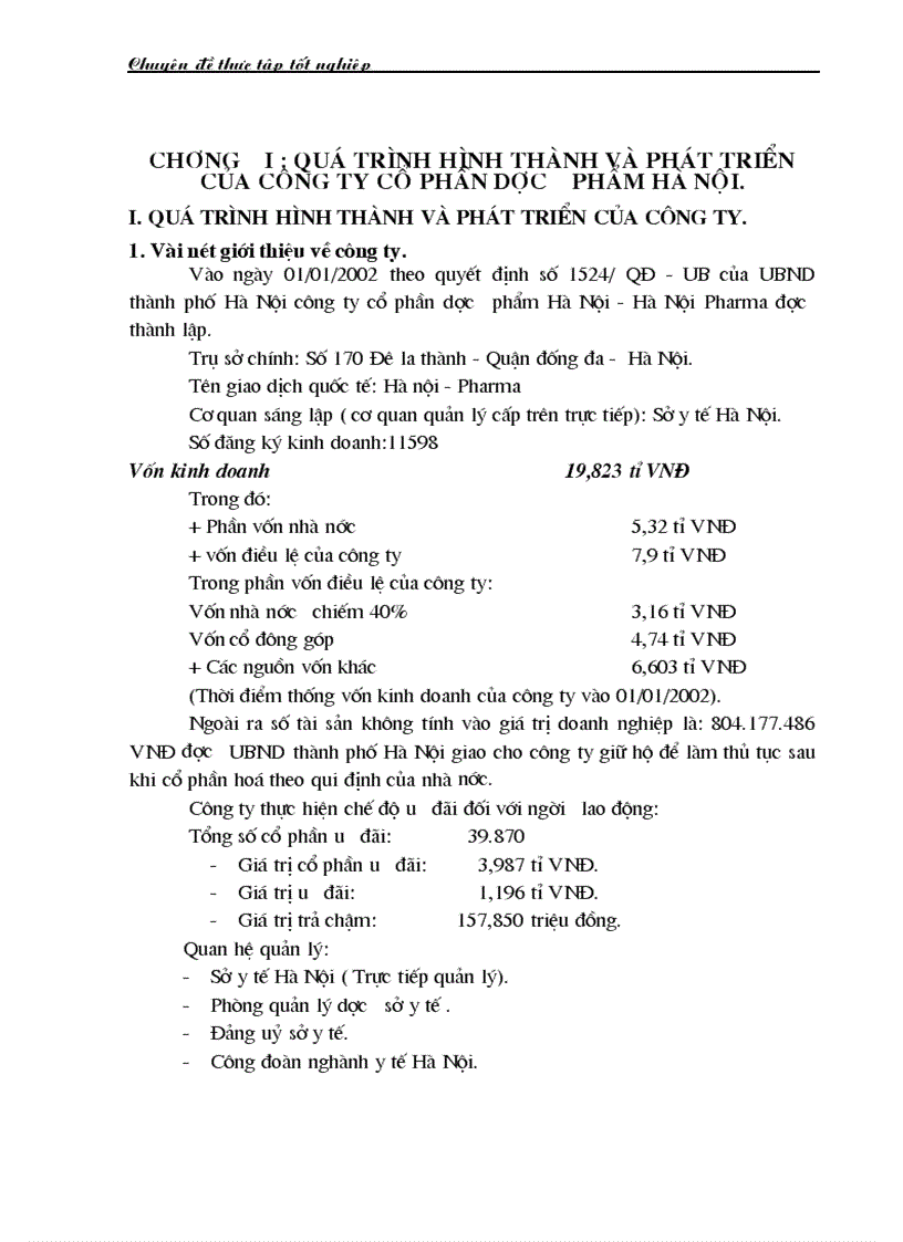 image for page Triển khai áp dụng hệ thống quản lý chất lượng GMP tại công ty Cổ phần dược phẩm Hà Nội