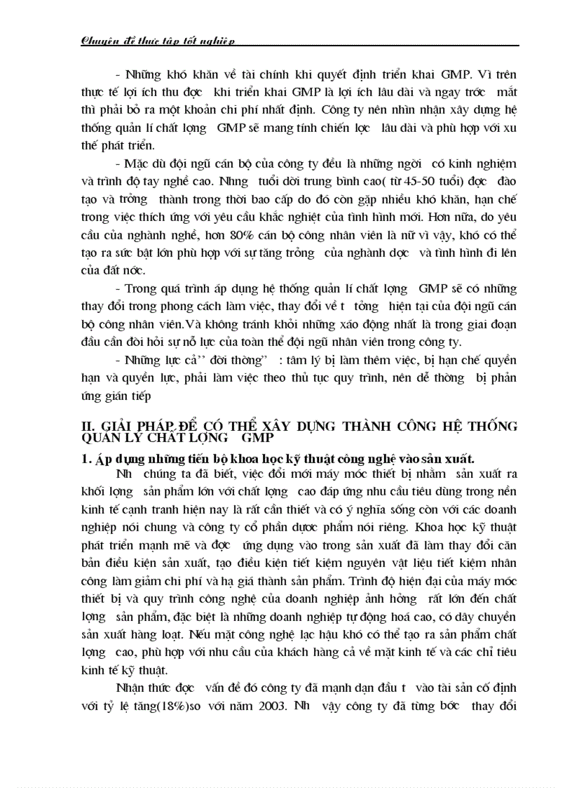 image for page Triển khai áp dụng hệ thống quản lý chất lượng GMP tại công ty Cổ phần dược phẩm Hà Nội