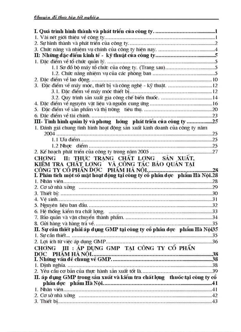 image for page Triển khai áp dụng hệ thống quản lý chất lượng GMP tại công ty Cổ phần dược phẩm Hà Nội