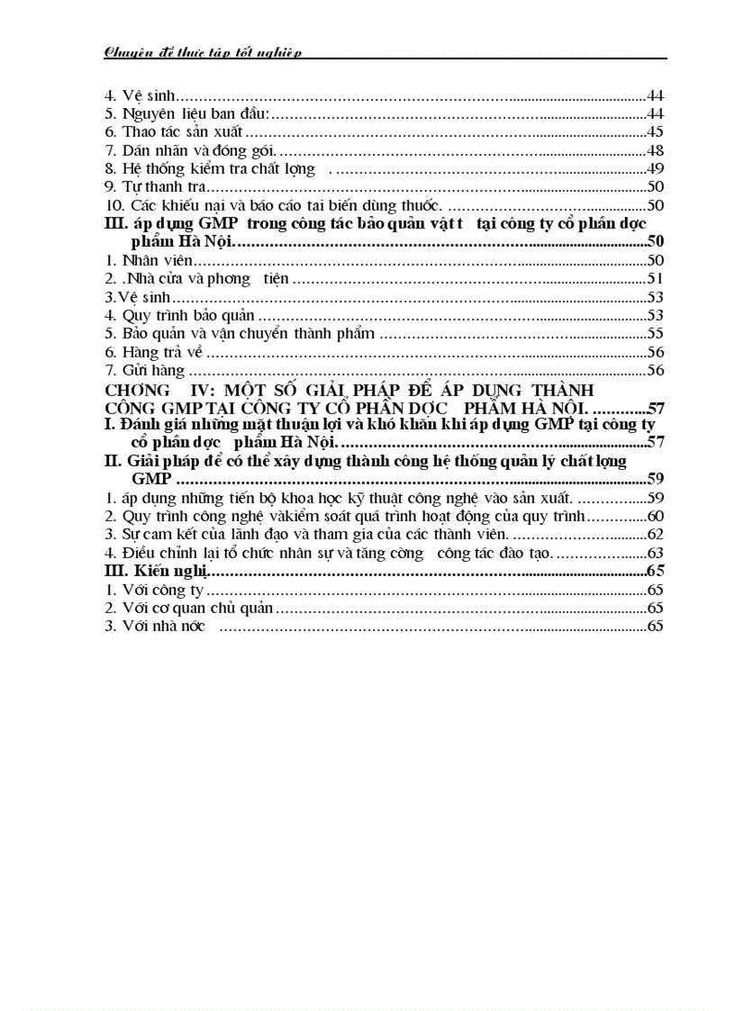 image for page Triển khai áp dụng hệ thống quản lý chất lượng GMP tại công ty Cổ phần dược phẩm Hà Nội