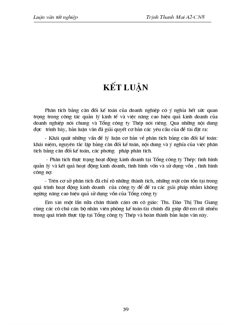 image for page Phân tích Bảng cân đối kế toán và một số giải pháp nhằm nâng cao hiệu quả sử dụng vốn tại Tổng công ty Thép Việt Nam 1