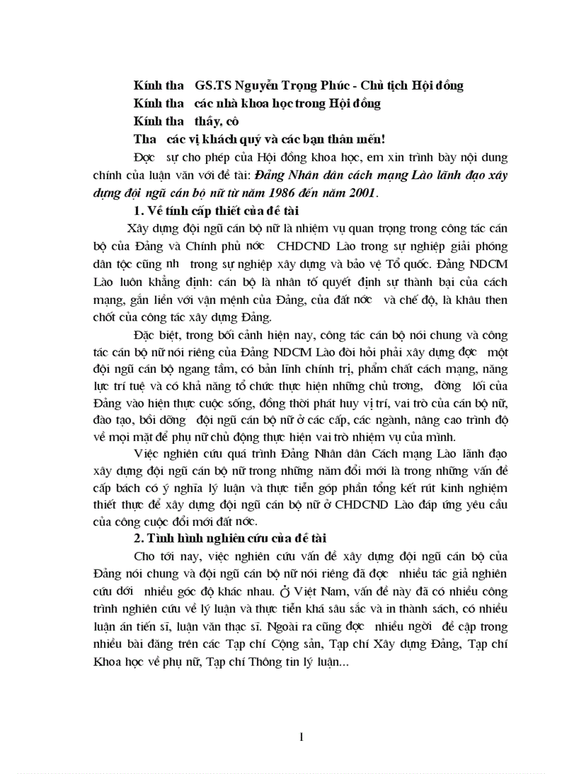 image for page Đảng nhân dân cách mạng Lào lãnh đạo xây dựng đội ngũ cán bộ nữ từ năm 1986 đến 200