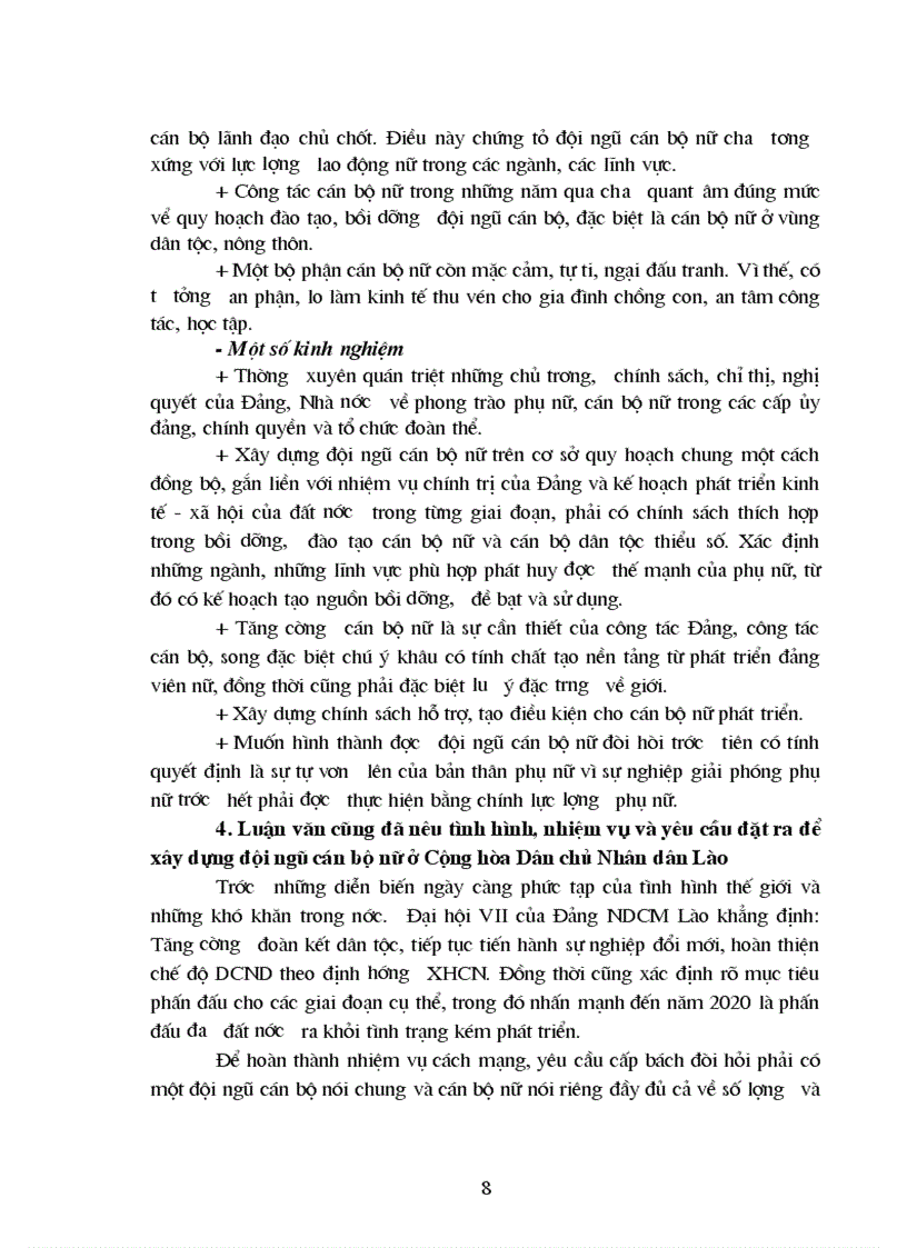 image for page Đảng nhân dân cách mạng Lào lãnh đạo xây dựng đội ngũ cán bộ nữ từ năm 1986 đến 200