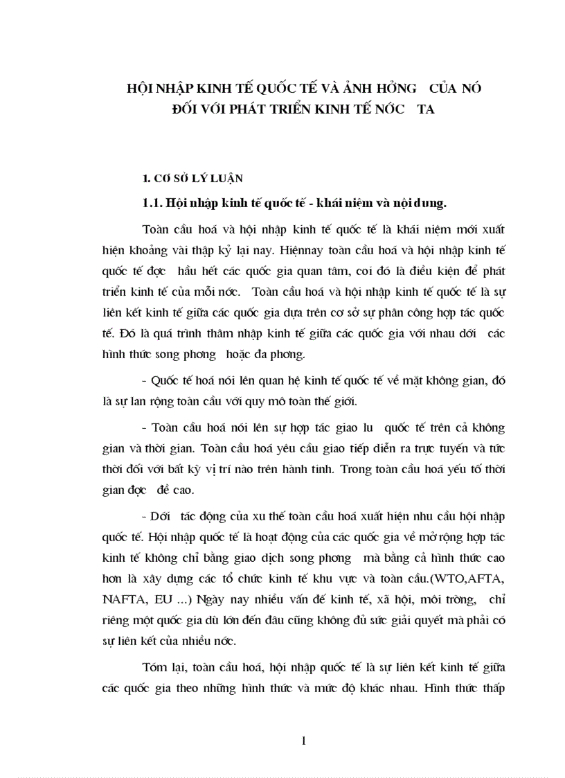 image for page Hội nhập kinh tế quốc tế và ảnh hưởng của nó đối với phát triển kinh tế nước ta