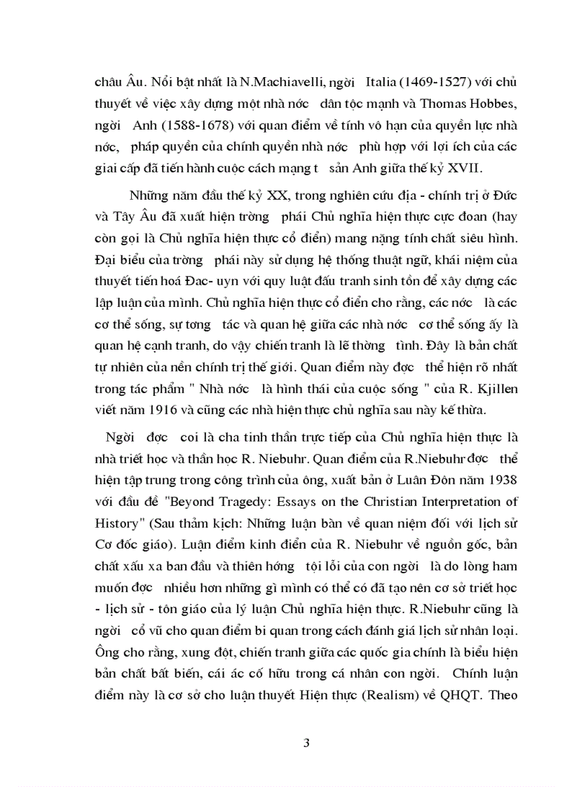 image for page Nội dung cơ bản của chủ nghĩa hiện thực về quan hệ quốc tế và một số nhận xét
