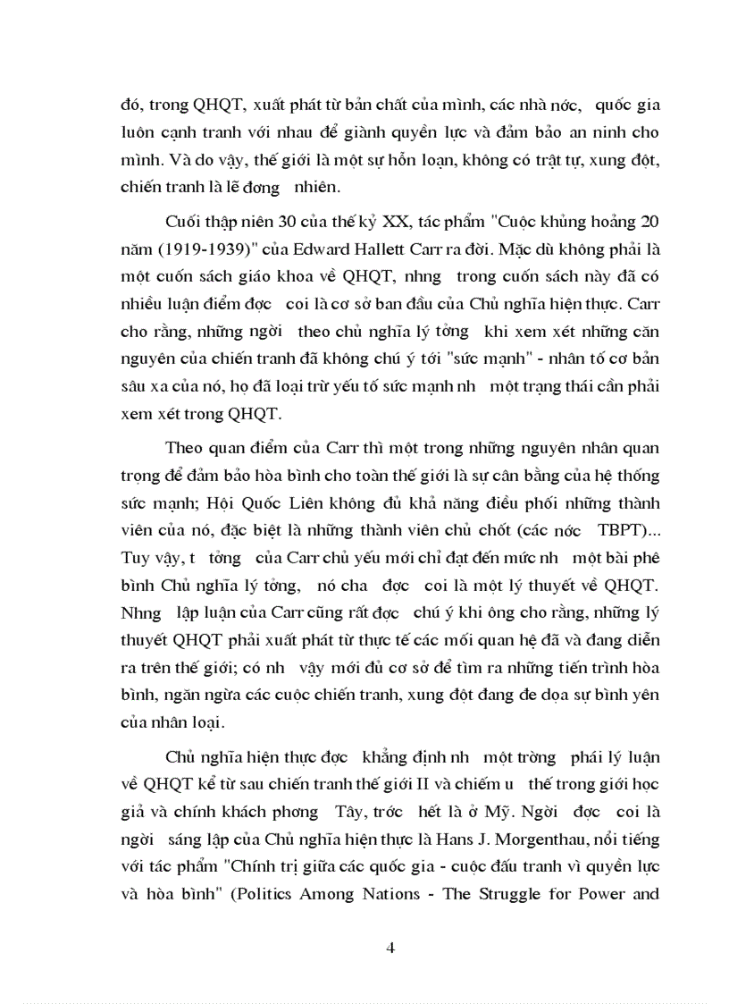 image for page Nội dung cơ bản của chủ nghĩa hiện thực về quan hệ quốc tế và một số nhận xét