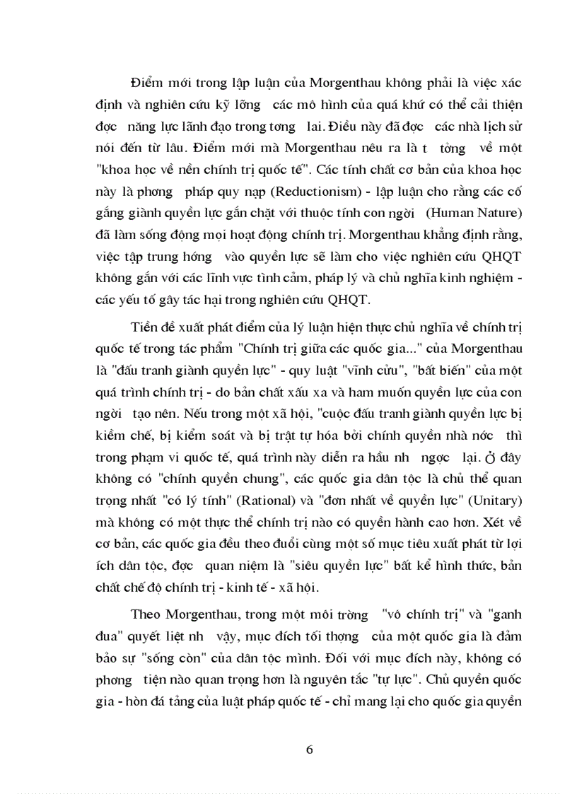 image for page Nội dung cơ bản của chủ nghĩa hiện thực về quan hệ quốc tế và một số nhận xét