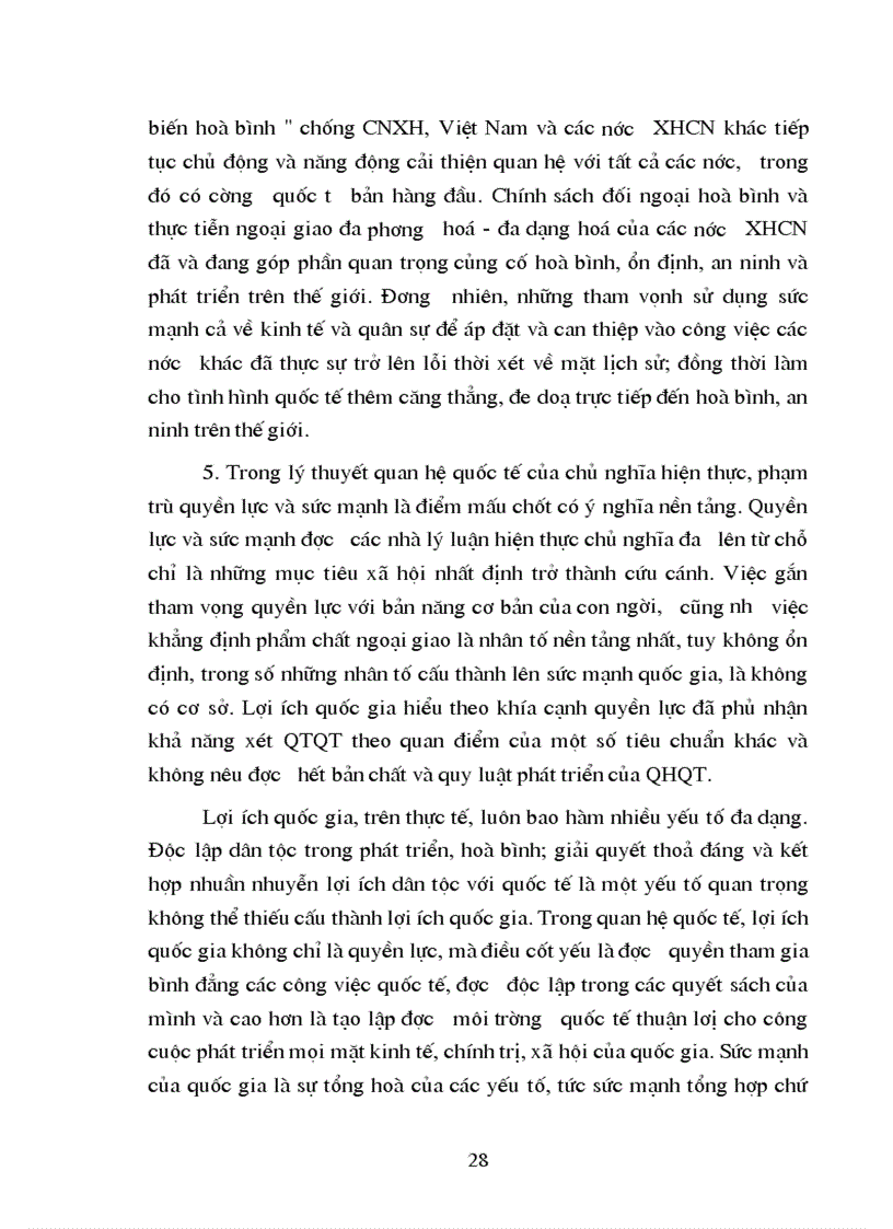 image for page Nội dung cơ bản của chủ nghĩa hiện thực về quan hệ quốc tế và một số nhận xét