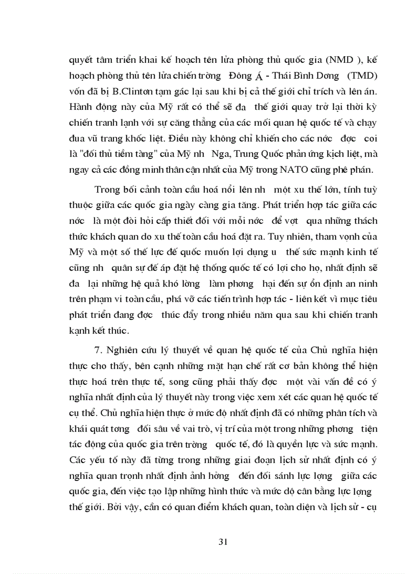 image for page Nội dung cơ bản của chủ nghĩa hiện thực về quan hệ quốc tế và một số nhận xét