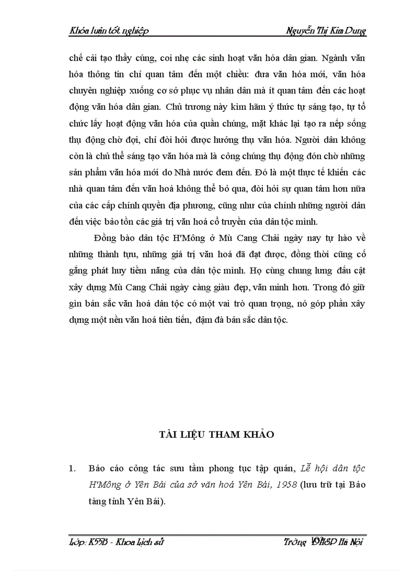 image for page Đời sống văn hóa tinh thần của người H Mông ở huyện Mù Cang Chải Yên Bái