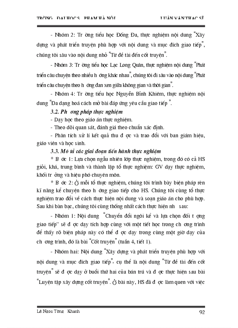 image for page Thực nghiệm sư phạm nâng cao việc dạy học phân môn TLV