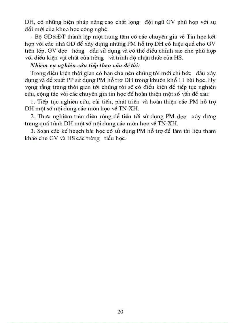 image for page Xây dựng phần mềm hỗ trợ dạy học một số nội dung các môn học về tự nhiên và x hội ở Tiểu học bằng công nghệ đa phương tiện