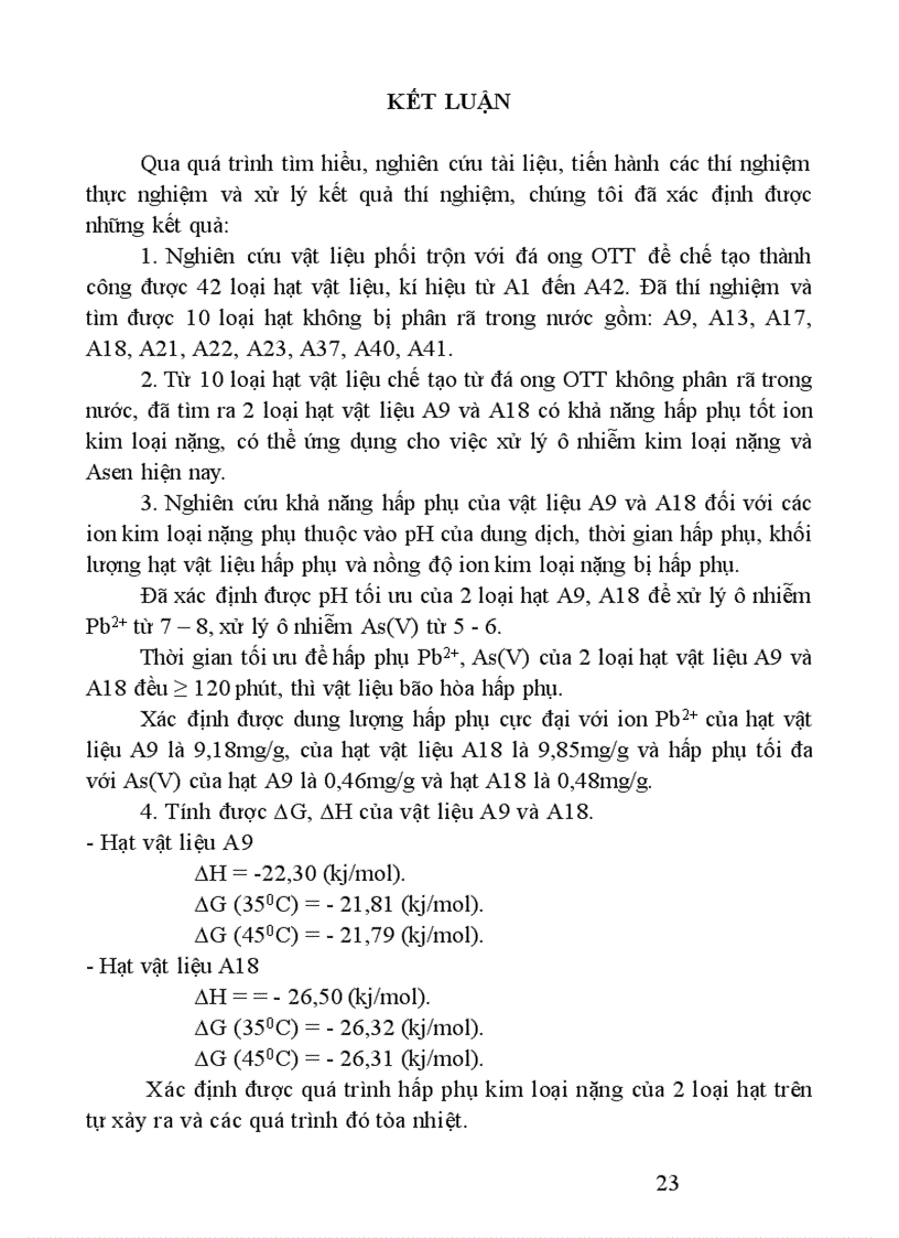 image for page Nghiên cứu một số tính chất hóa lý về khả năng hấp phụ kim loại nặng và Asen của vật liệu chế tạo từ đá ong Việt Nam