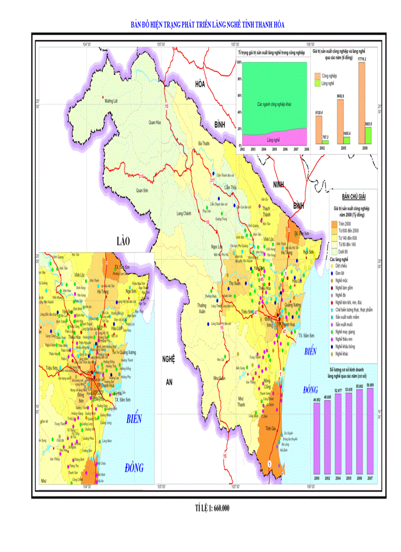 Bản đồ hiện trạng phát triển làng nghề tỉnh thanh hóa
