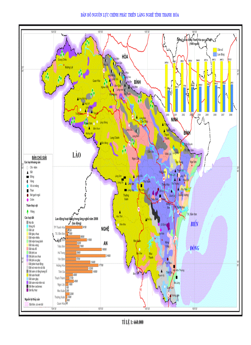 Bản đồ hiện trạng phát triển làng nghề tỉnh thanh hóa