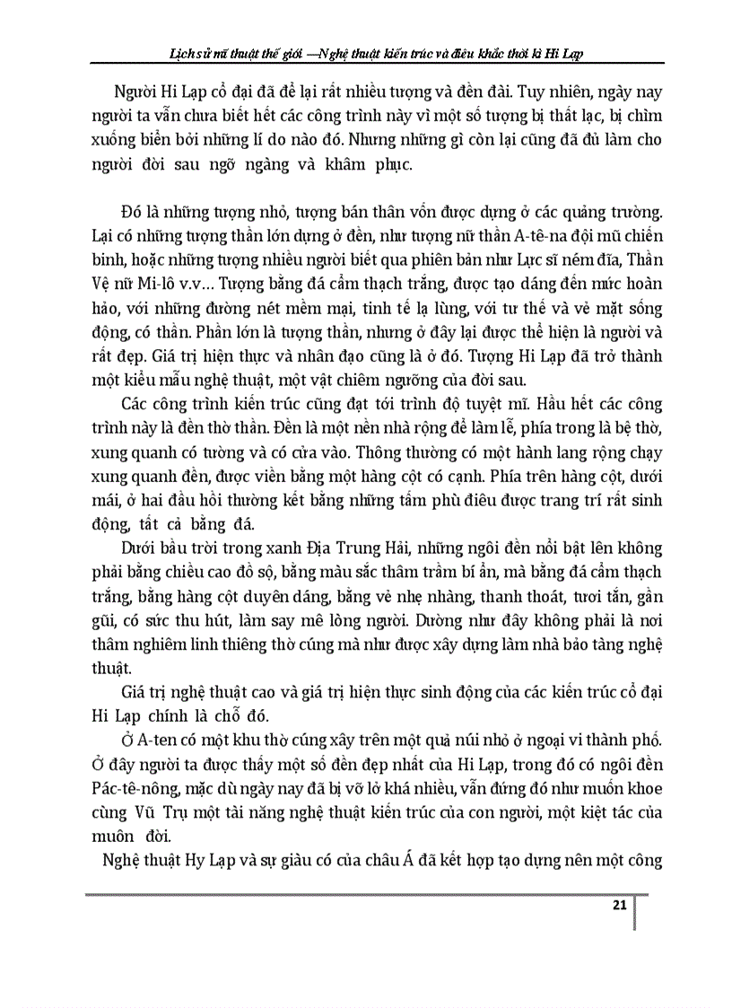 image for page Nghệ thuật kiến trúc và điêu khắc thời kì Hi Lạp cổ đại