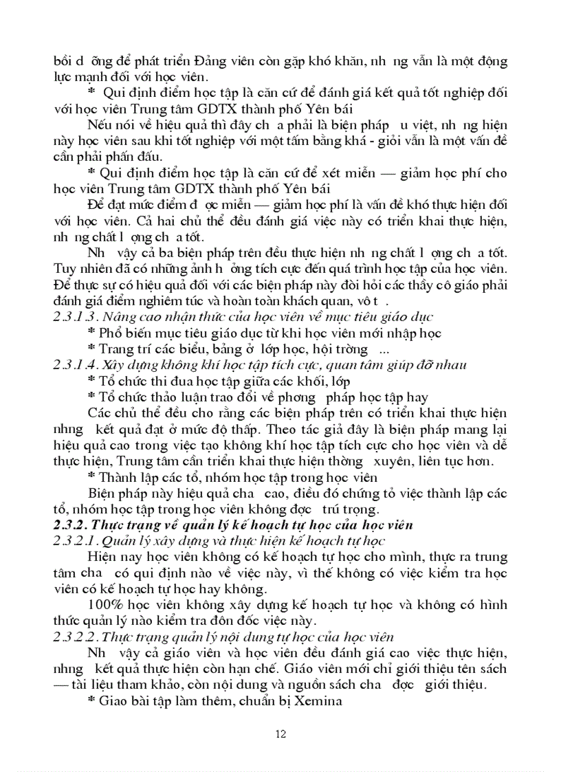 image for page Các biện pháp chủ yếu quản lý hoạt động tự học của học viên Trung tâm GDTX thành phố Yên Bái