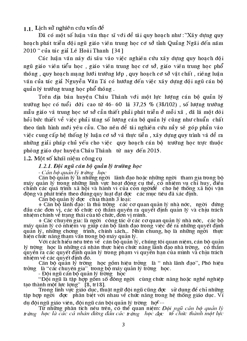 image for page Quy hoạch đội ngũ cán bộ quản lý trường học trực thuộc phòng GD huyện Châu Thành giai đoạn 2006 2015
