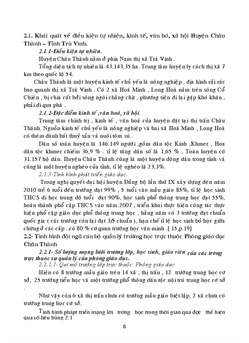 image for page Quy hoạch đội ngũ cán bộ quản lý trường học trực thuộc phòng GD huyện Châu Thành giai đoạn 2006 2015