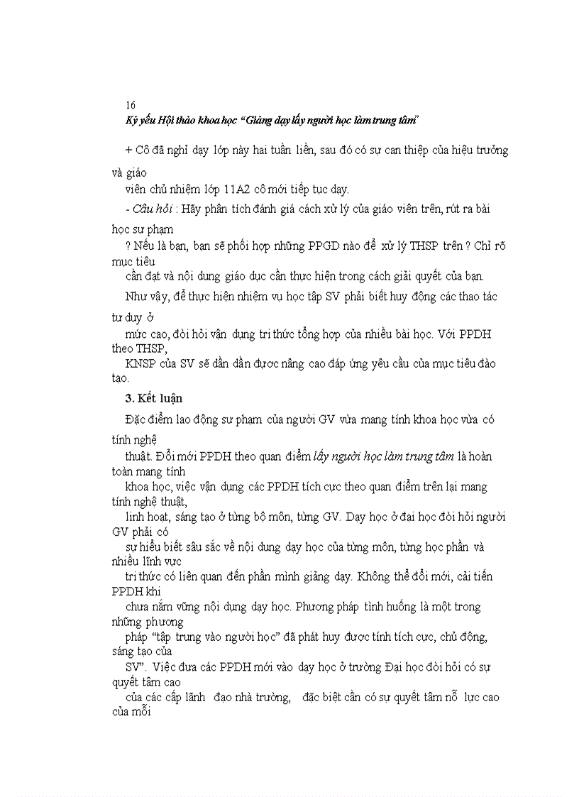 image for page Quan điểm dạy học lấy người học làm trung tâm và phương pháp tình huống trong dạy học môn giáo dục học