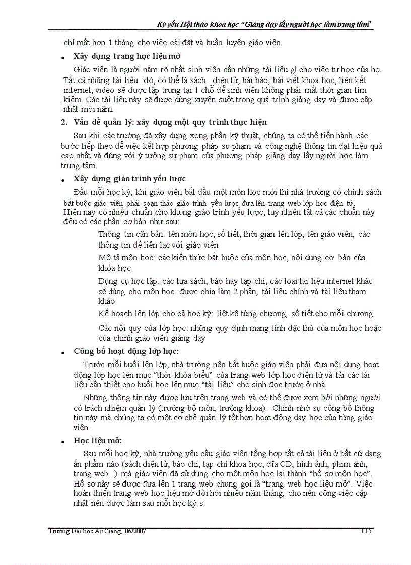 image for page Giải pháp áp dụng phương pháp giảng dạy lấy người học làm trung tâm với sự ứng dụng cntt