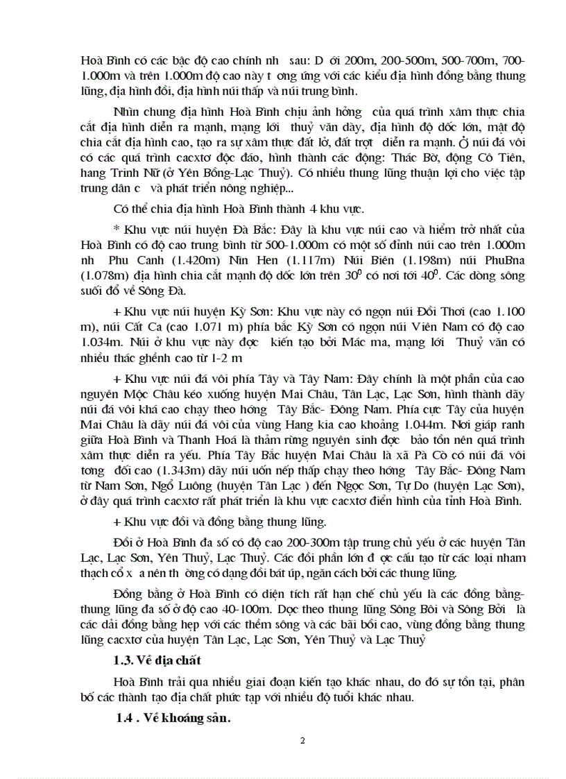 image for page Đặc điểm về điều kiện tự nhiên dân số lao động và lịch sử truyền thống của tỉnh Hoà Bình