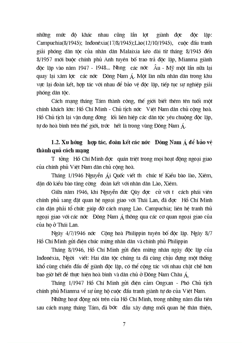 image for page Tư tưởng Hồ Chí Minh với xu hướng đoàn kết hợp tác khu vực Đông Nam á và sự vận dụng của Đảng trong thời kỳ đổi mới