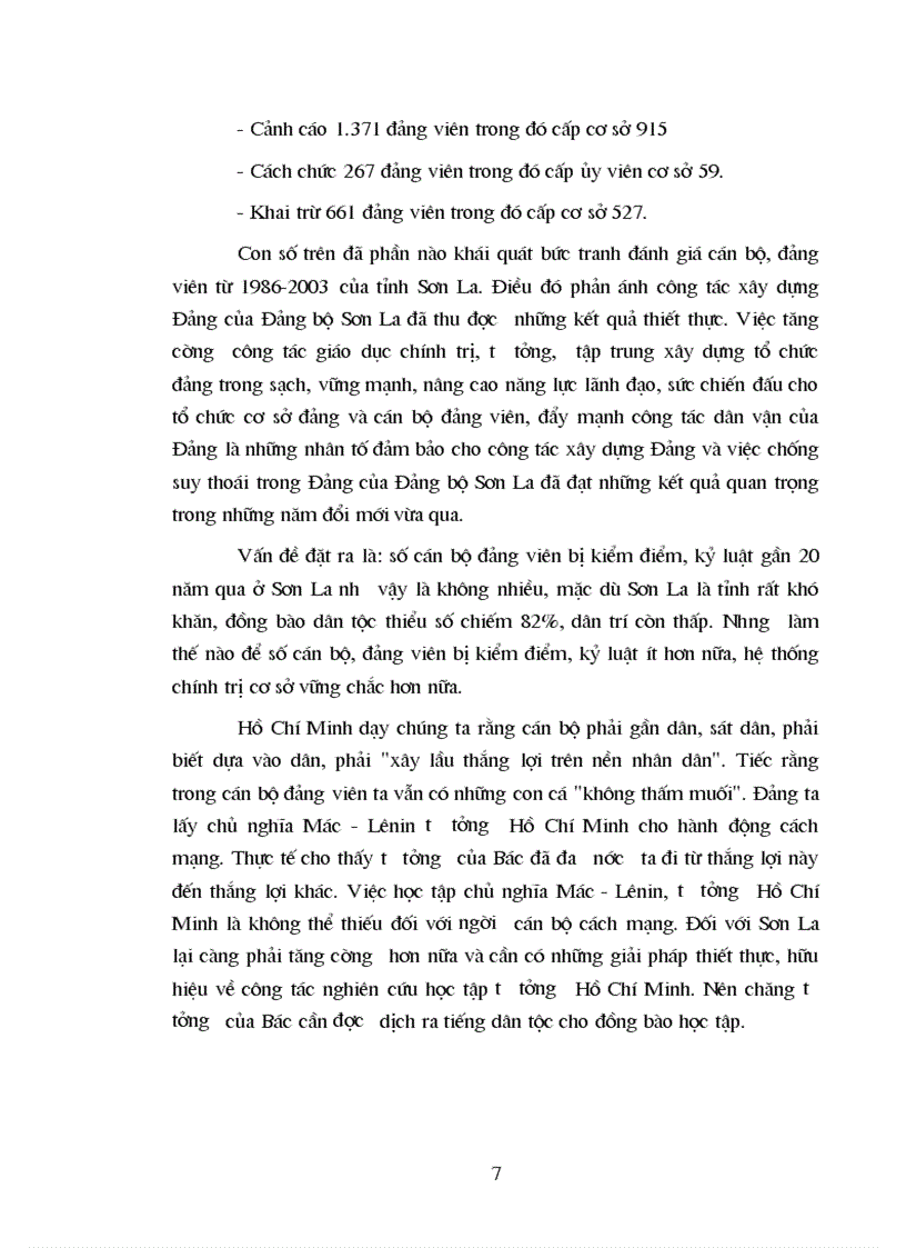 image for page Vận dụng tư tưởng HCM trong việc giáo dục rèn luyện đội ngũ cán bộ của HTCT cấp cơ sở ở Sơn La hiện nay