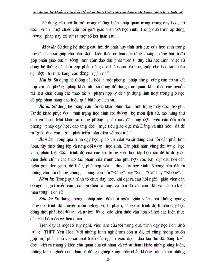 image for page Sử dụng hệ thống câu hỏi để phát huy tính tích cực của học sinh trong dạy học lịch sử