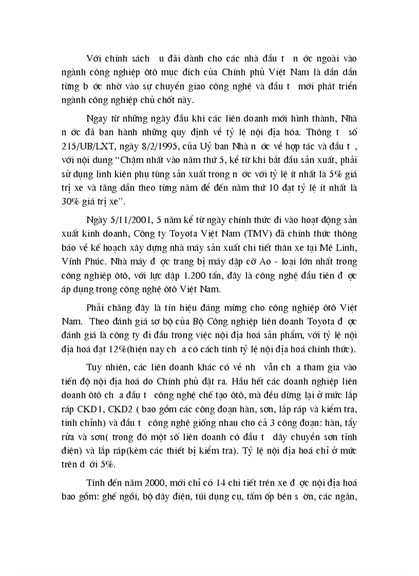 image for page Chính sách can thiệp của Chính phủ Việt Nam vào ngành công nghiệp sản xuất ôtô 1