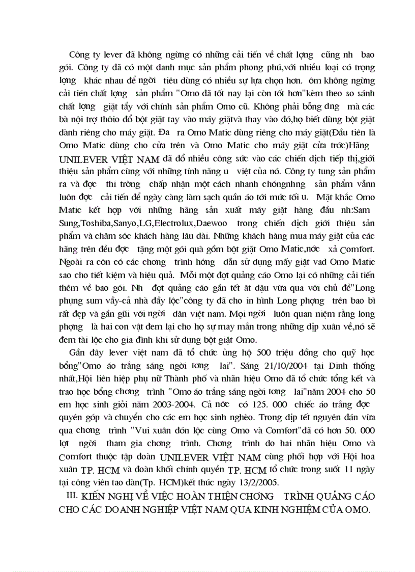 image for page Tiến trình thiết lập một chương trình quảng cáo có hiệu quả ứng dụng cho bột giặt OMO