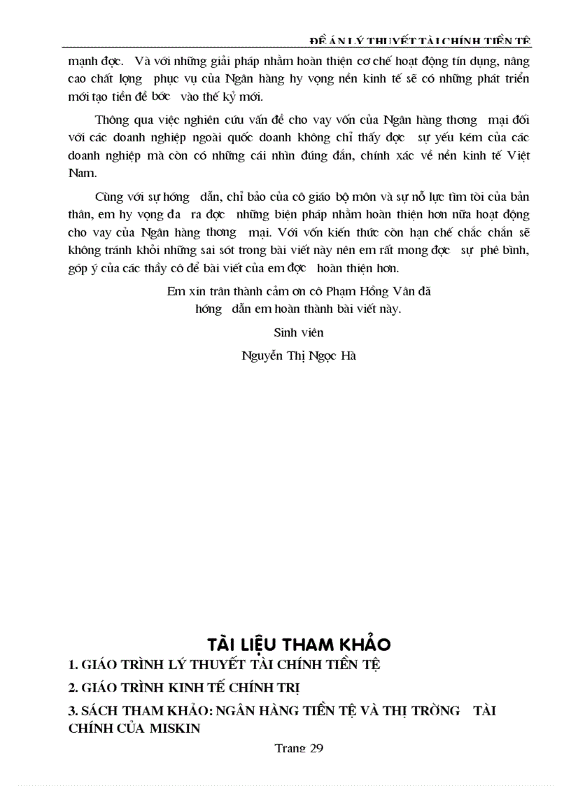 image for page Thực trạng và giải pháp nhằm nâng cao hiệu quả và tín dụng của Ngân Hàng Thương Mại đối với các doanh nghiệp ngoài quôc doanh