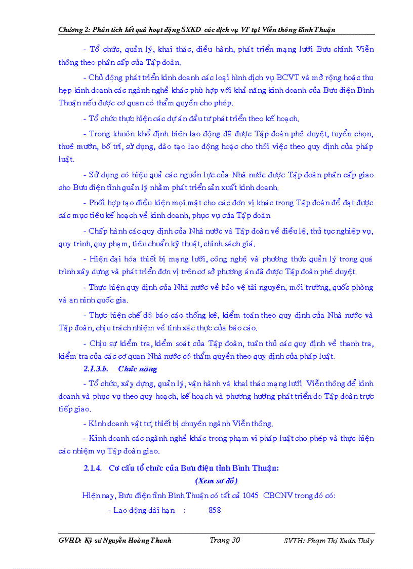 image for page Phân tích kết quả hoạt động sản xuất kinh doanh các dịch vụ Viễn thông tại Viễn thông Bình Thuận