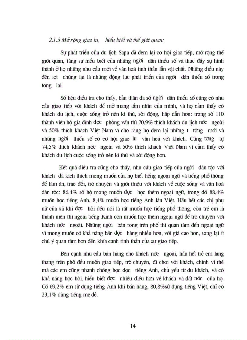 image for page Thực trạng phát triển du lịch ở SaPa và tác động của sự phát triển du lịch tới đời sống của các dân tộc thiểu số