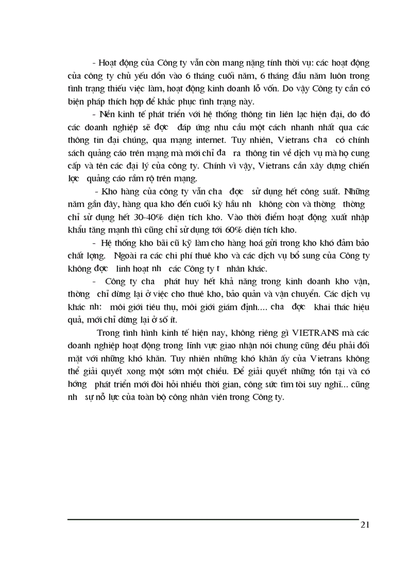 image for page Tình hình hoạt động kinh doanh dịch vụ giao nhận kho vận tại Vietrans