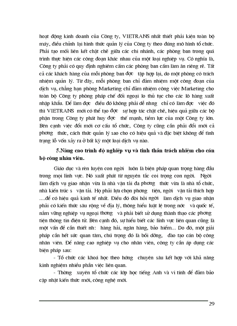 image for page Tình hình hoạt động kinh doanh dịch vụ giao nhận kho vận tại Vietrans