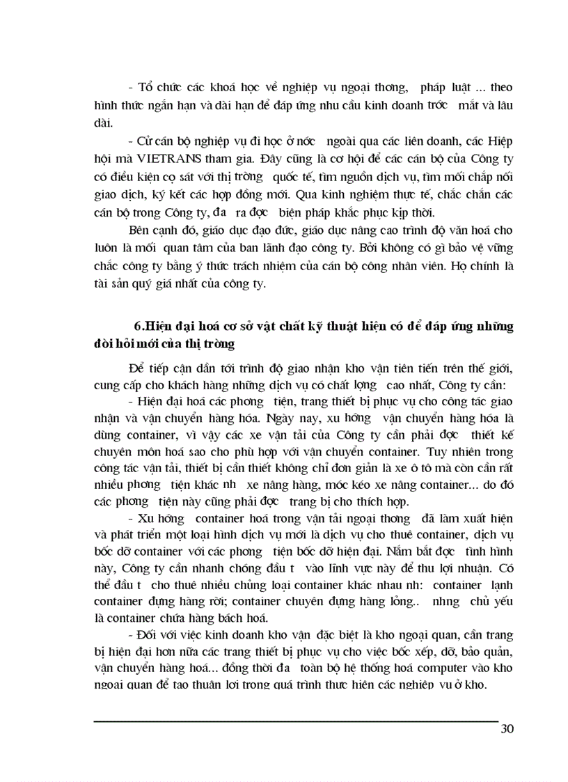 image for page Tình hình hoạt động kinh doanh dịch vụ giao nhận kho vận tại Vietrans