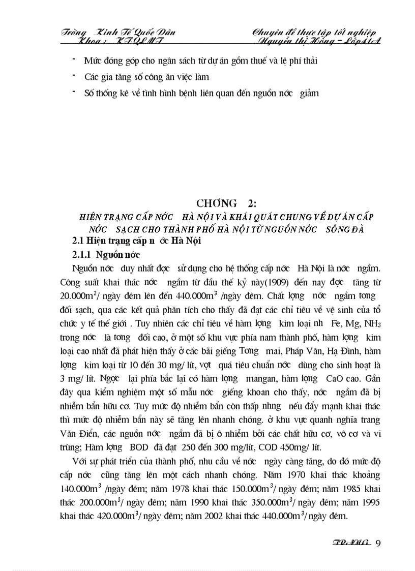 image for page Hiện trạng cấp nước Hà Nội và khái quát chung về dự án cấp nước sạch cho thành phố Hà Nội từ nguồn nước Sông Đà