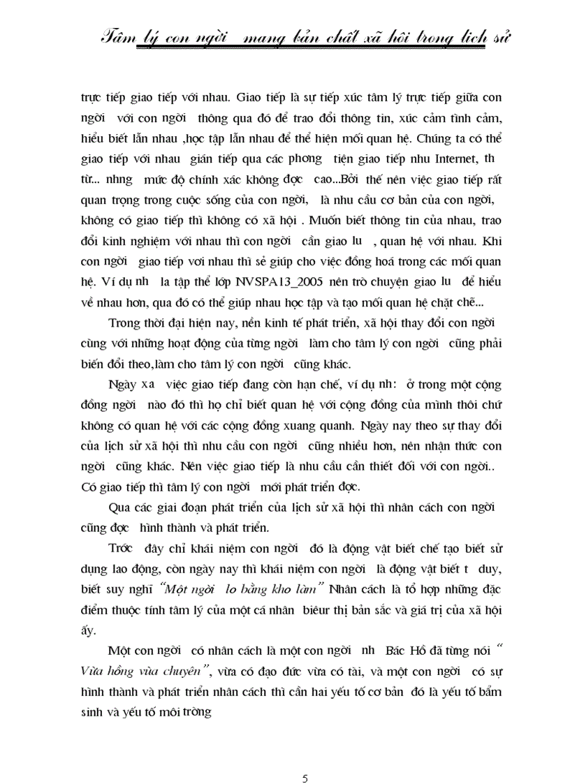 image for page Tâm lý con người mang bản chất lịch sử xã hội