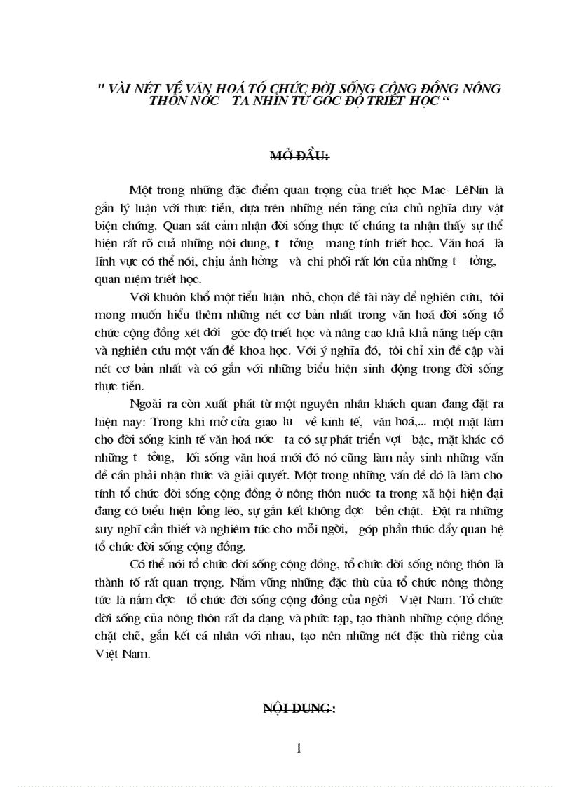 image for page Vài nét về văn hoá tổ chức đời sống cộng đồng nông thôn nước ta nhìn từ góc độ triết học