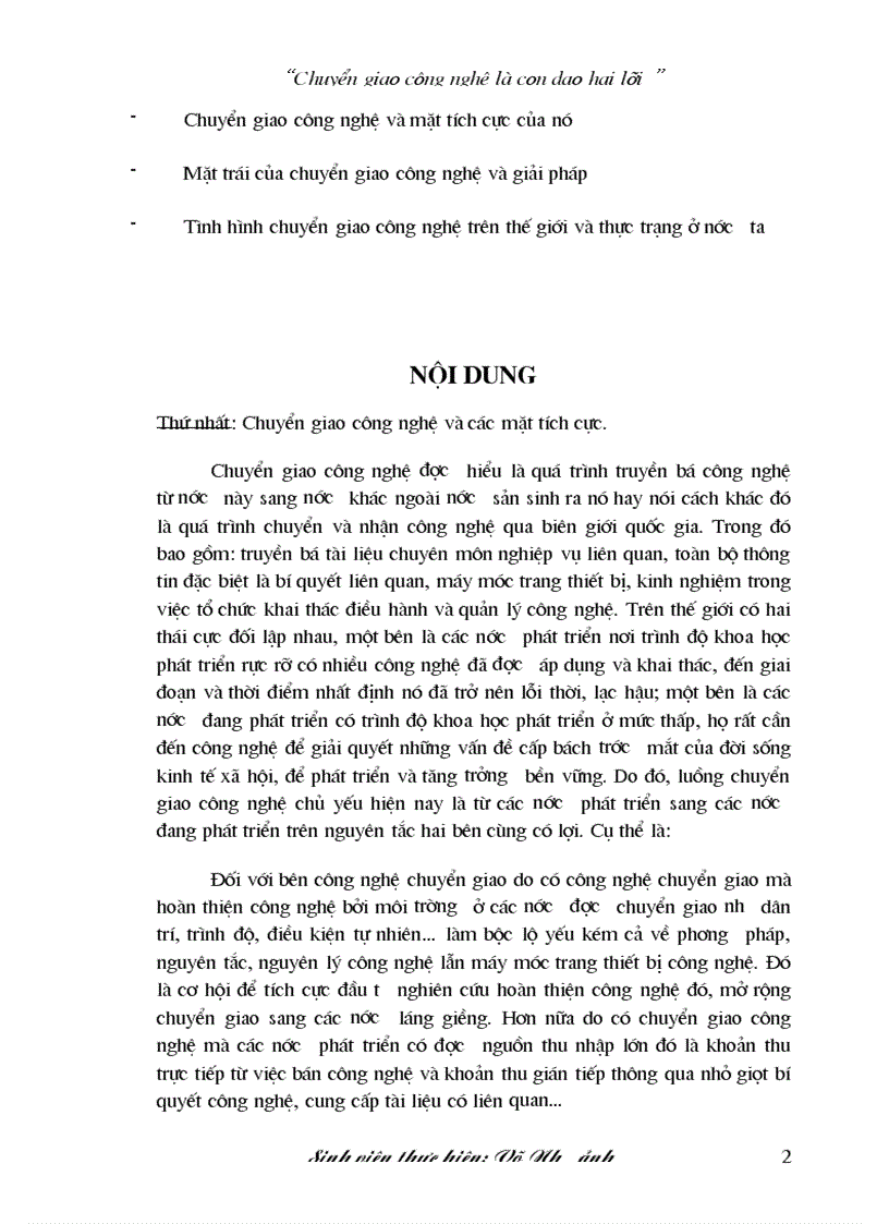 image for page Tình hình chuyển giao công nghệ trên thế giới và thực trạng ở nước ta