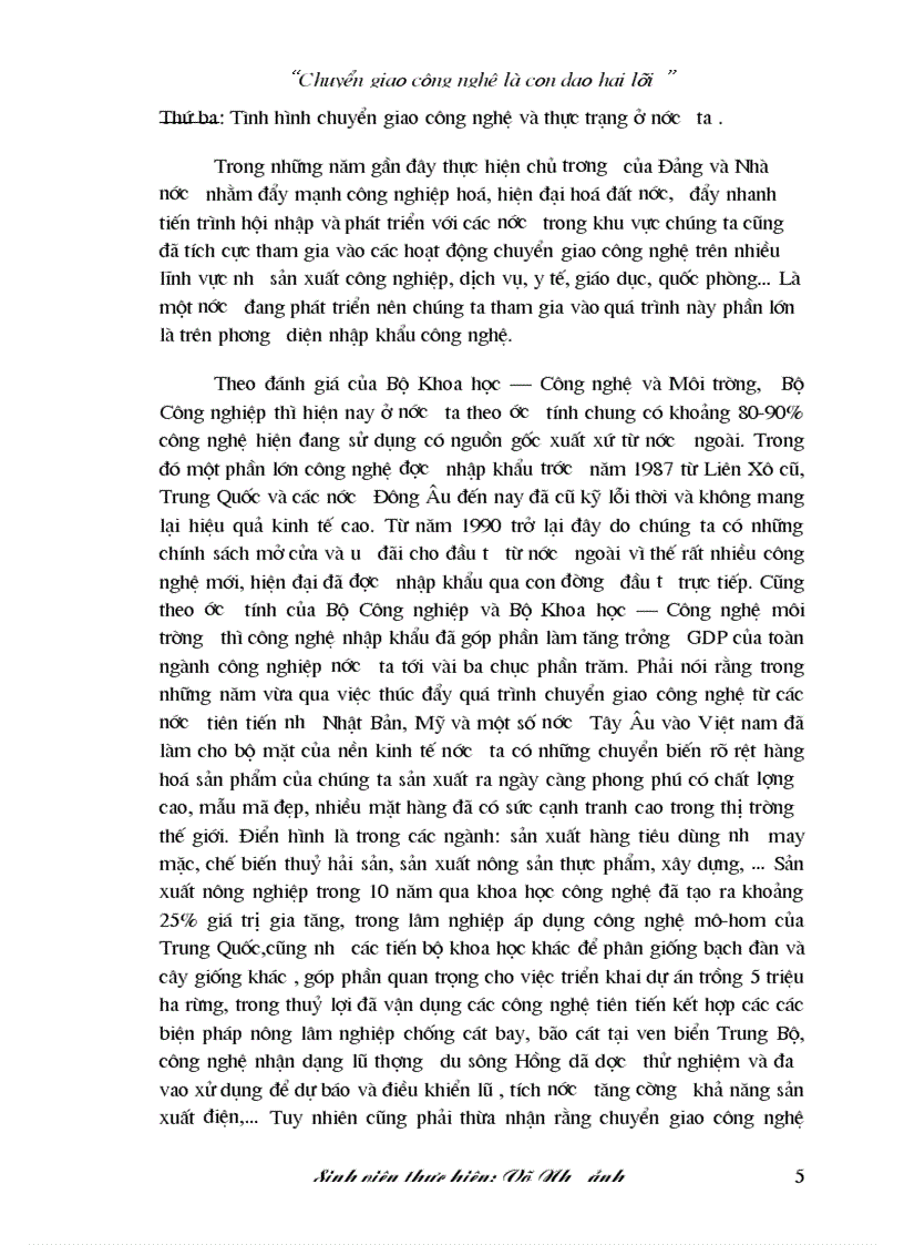 image for page Tình hình chuyển giao công nghệ trên thế giới và thực trạng ở nước ta