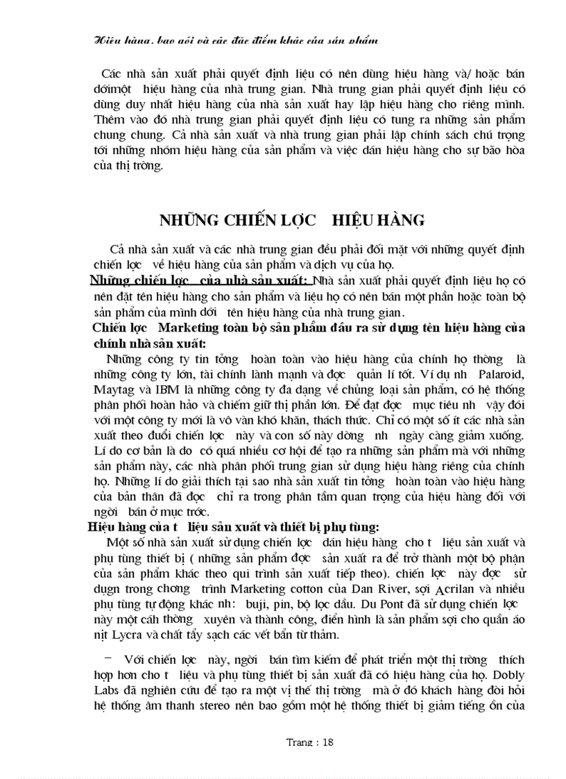 image for page Hiệu hàng bao gói và các đặc điểm khác của sản phẩm 1