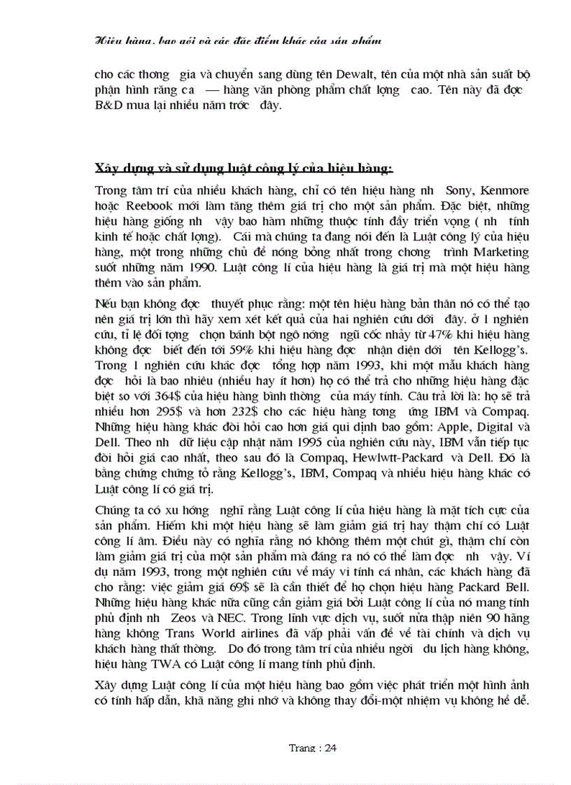 image for page Hiệu hàng bao gói và các đặc điểm khác của sản phẩm 1