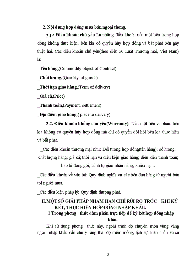 Những giải pháp hạn chế rủi ro đối với việc thực hiện hợp đồng nhập khẩu