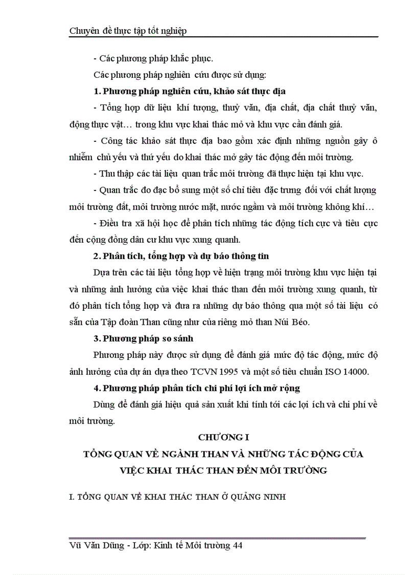 image for page Đánh giá hiệu quả kinh tế xã hội môi trường của dựán mở rộng khai thác mỏ than Núi Béo